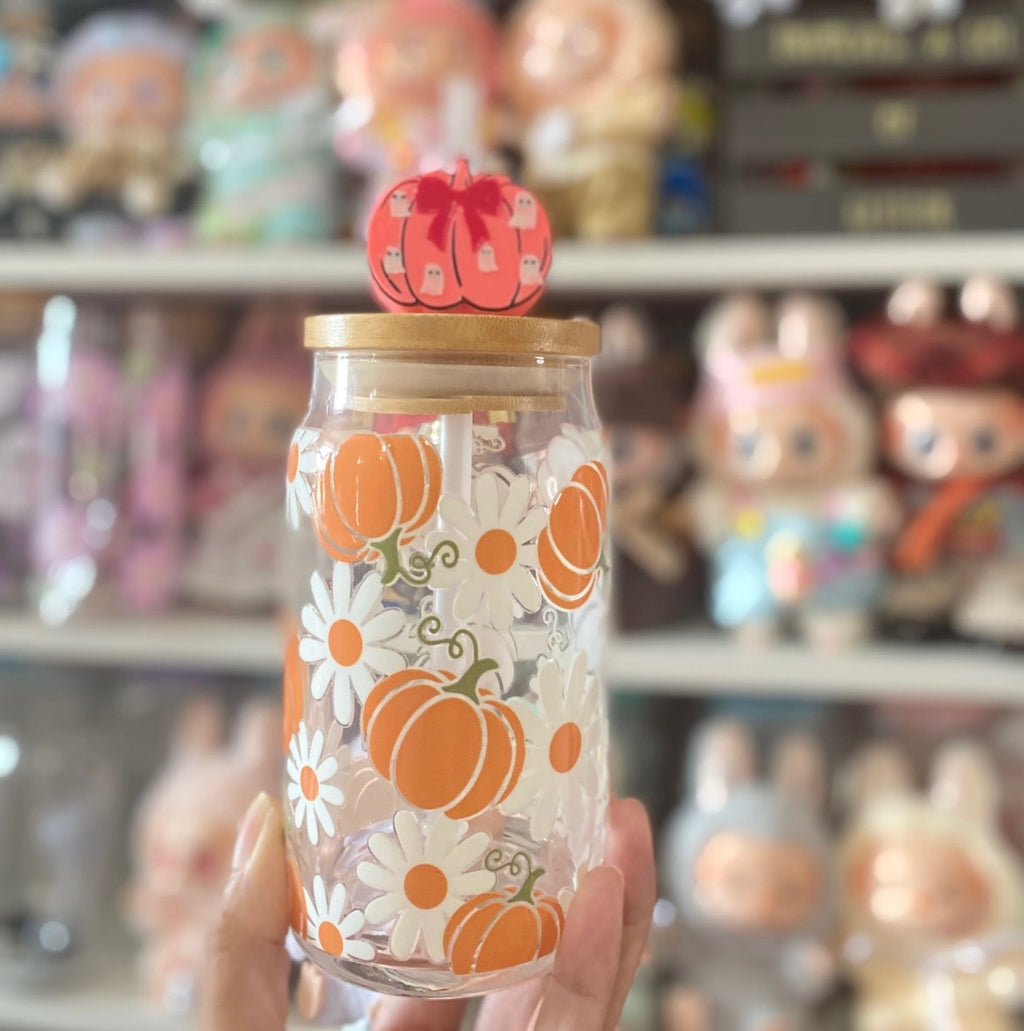 GHOST PUMPKIN STRAW TOPPERS