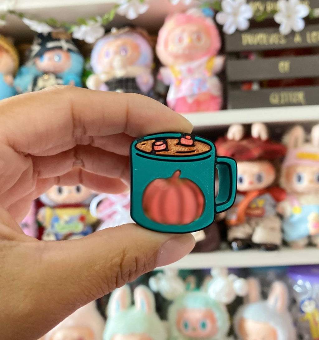 PUMPKIN MUG 3D STRAW TOPPERS
