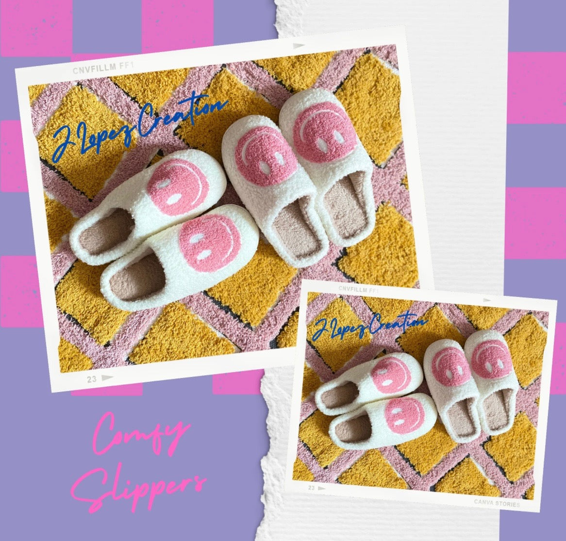 PINK SMILEY SLIPPERS