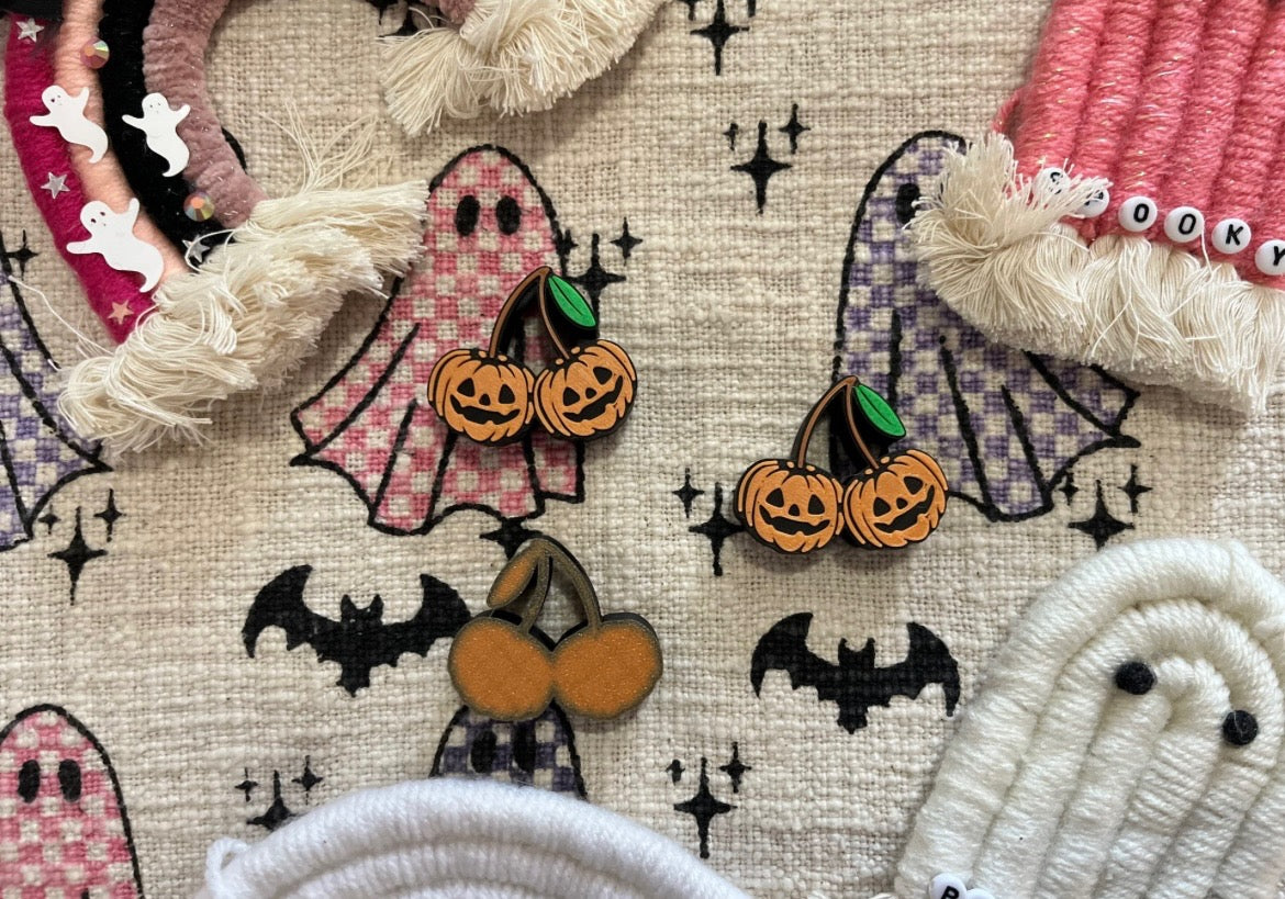 PUMPKIN CHERRY 3D STRAW TOPPERS | WHOLESALE