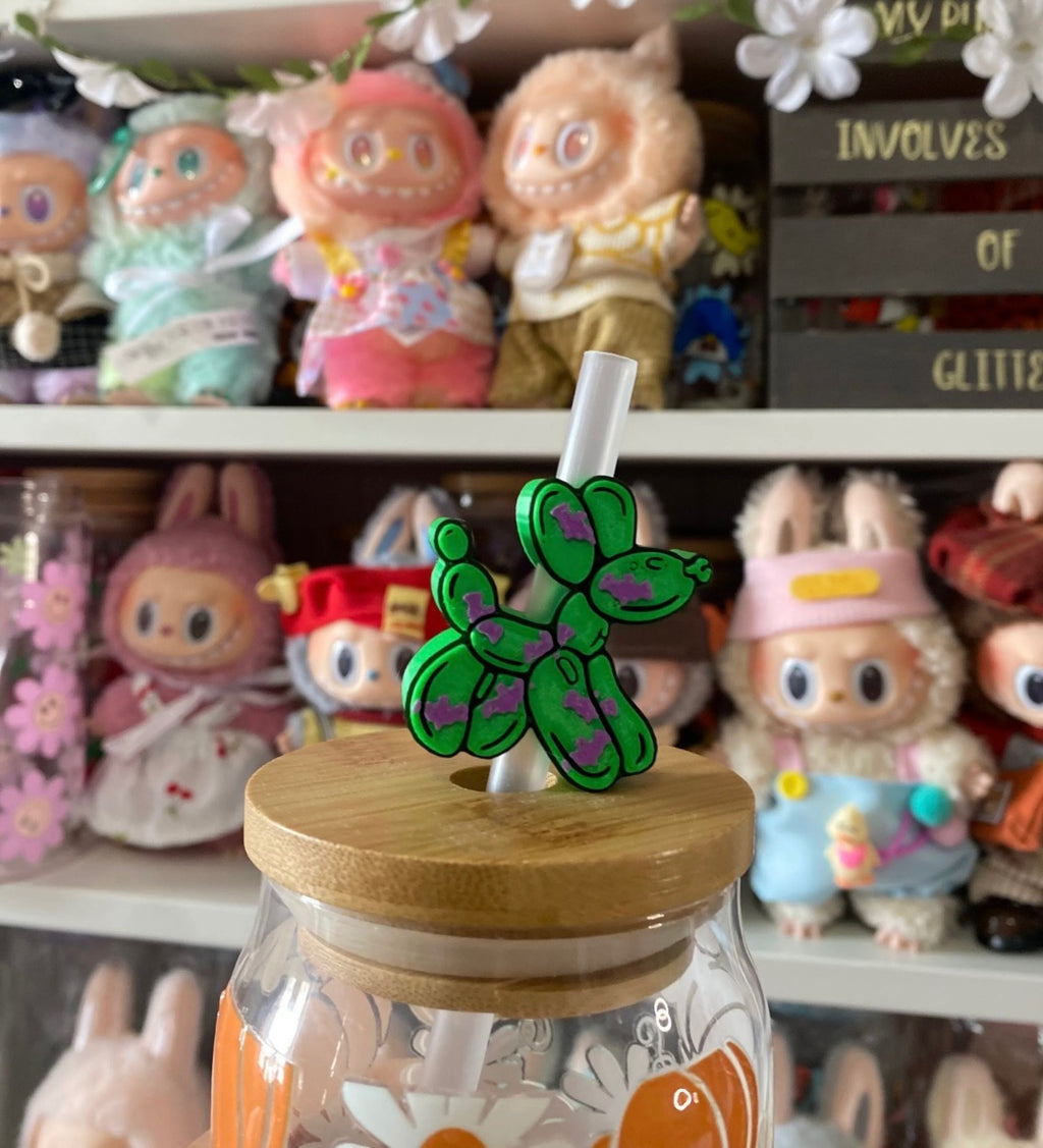 BAT BALLOON 3D STRAW TOPPERS
