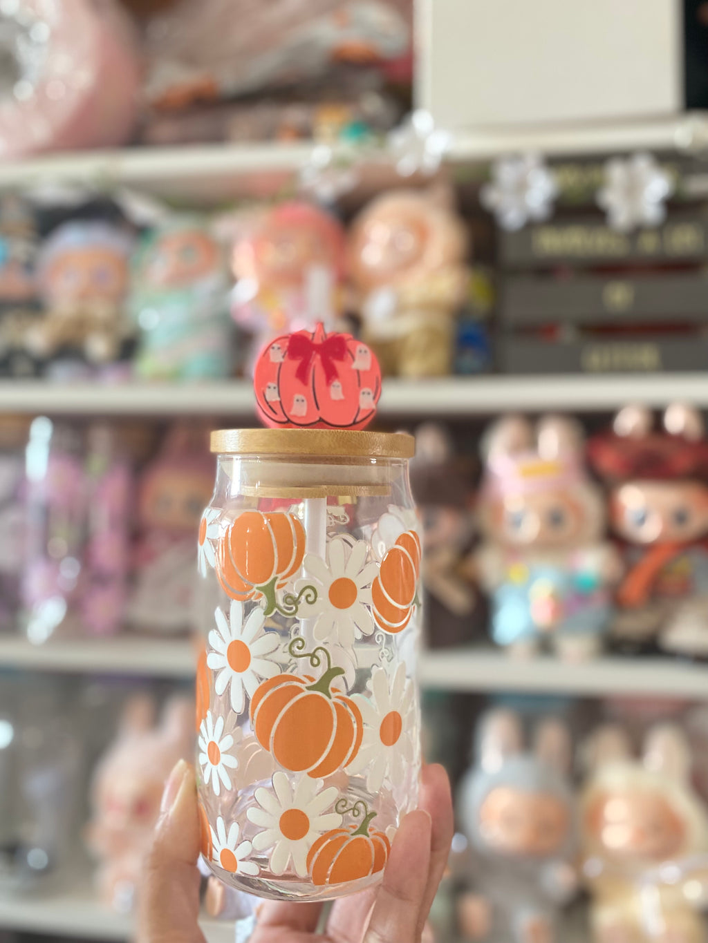 GHOST PUMPKIN | 3D STRAW TOPPER | SINGLE