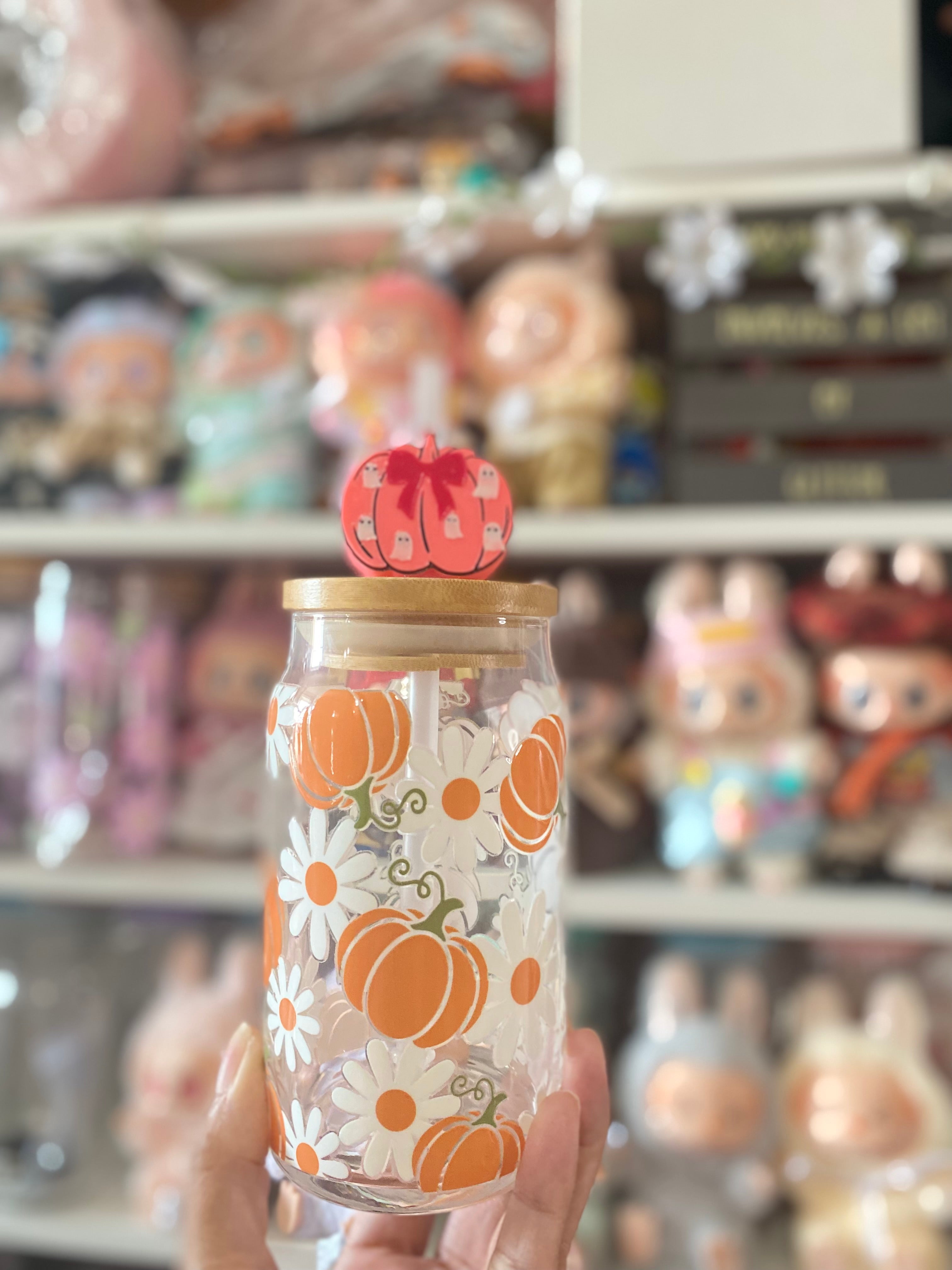 GHOST PUMPKIN | 3D STRAW TOPPER | SINGLE