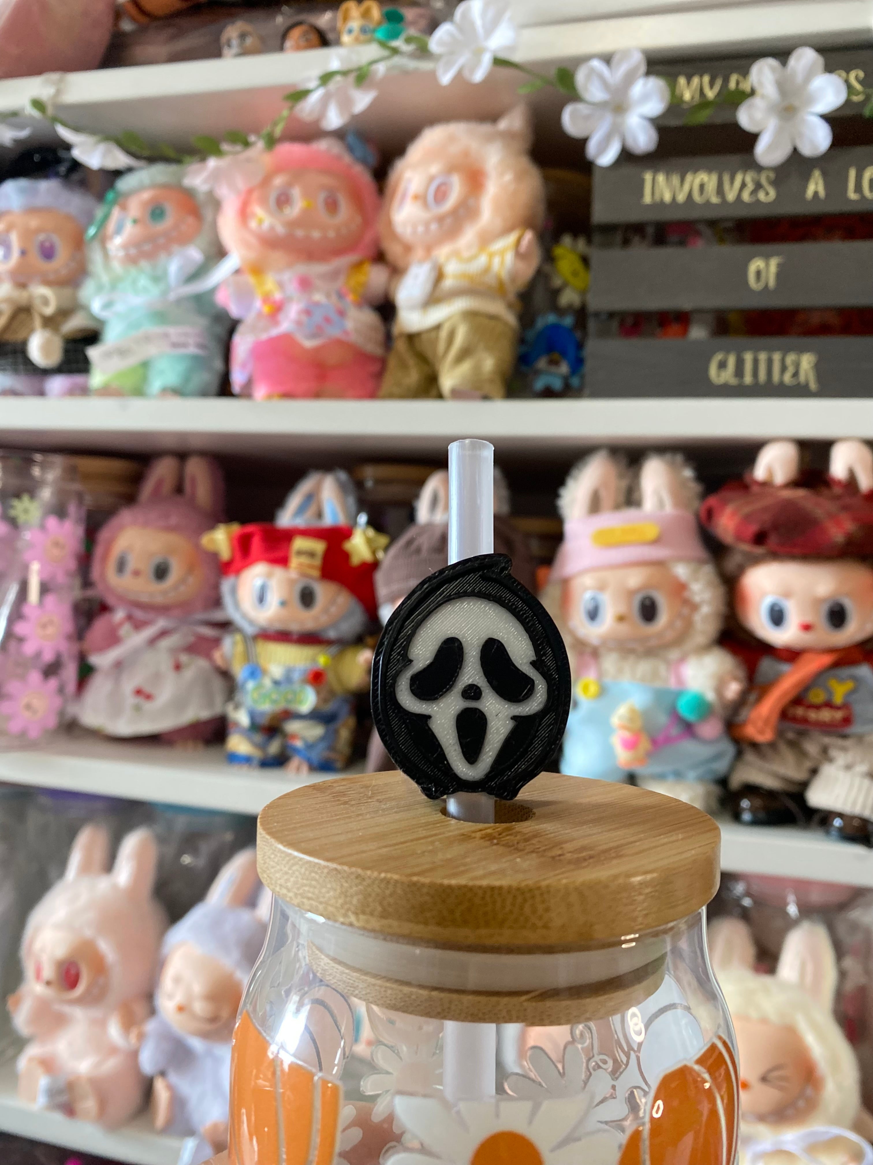 GHOST FACE | 3D STRAW TOPPER | SINGLE