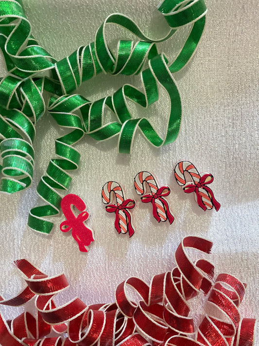 CANDY CANE BOW | 3D STRAW TOPPER | WHOLESALE | SINGLE