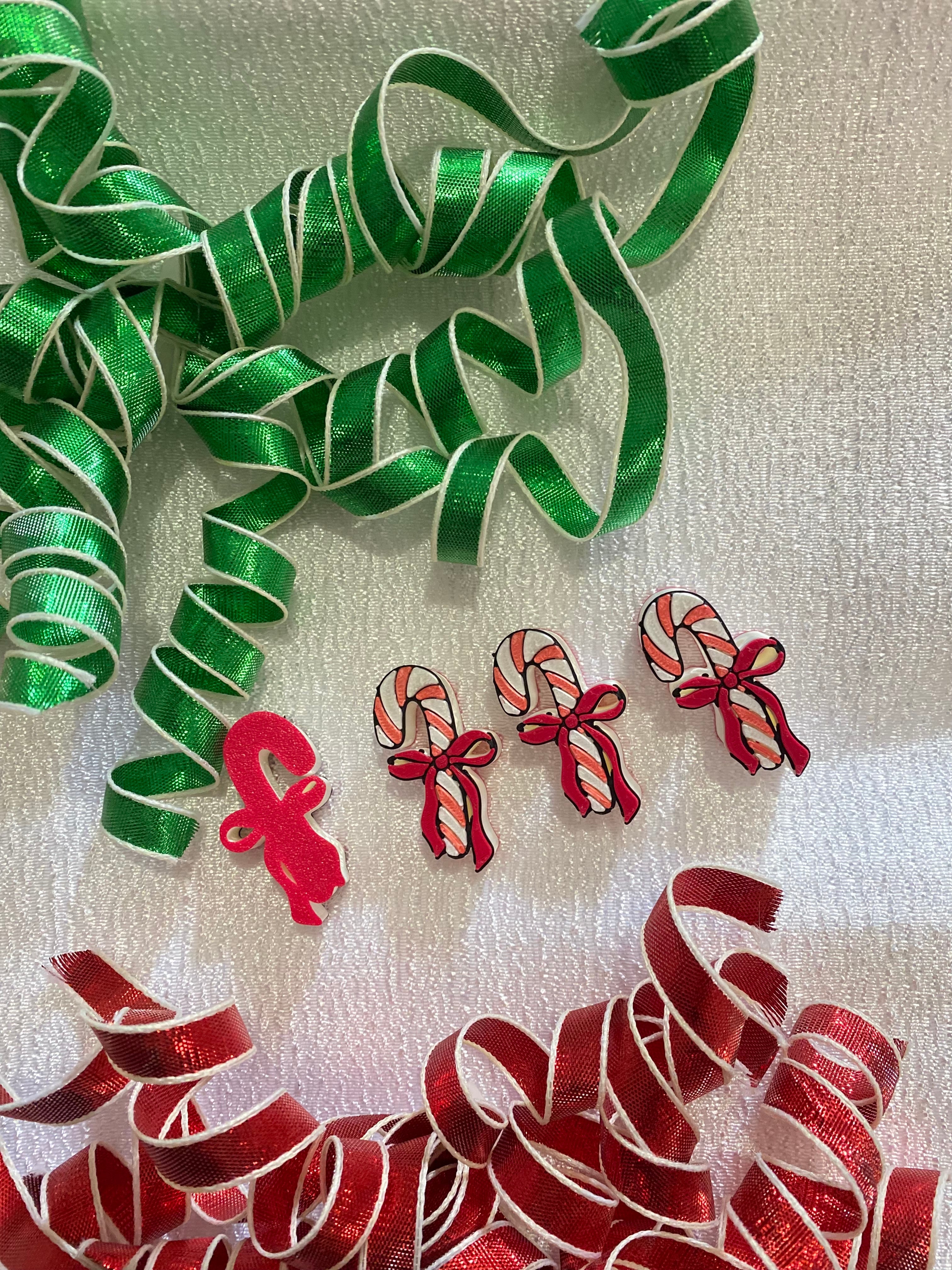 CANDY CANE BOW | 3D STRAW TOPPER | SINGLE