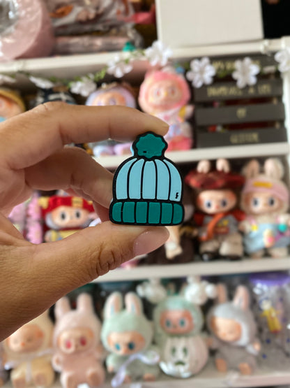 BLUE WINTER HAT | 3D STRAW TOPPER | SINGLE