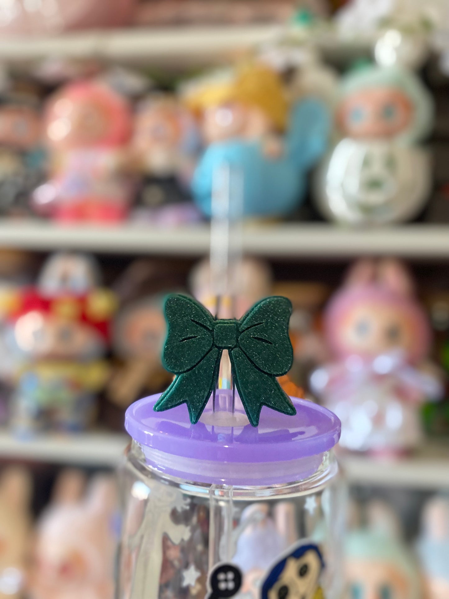 COQUETTE | GLITTER GREEN | 3D STRAW TOPPER | WHOLESALE | SINGLE