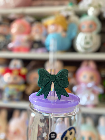 COQUETTE | GLITTER GREEN | 3D STRAW TOPPER | WHOLESALE | SINGLE